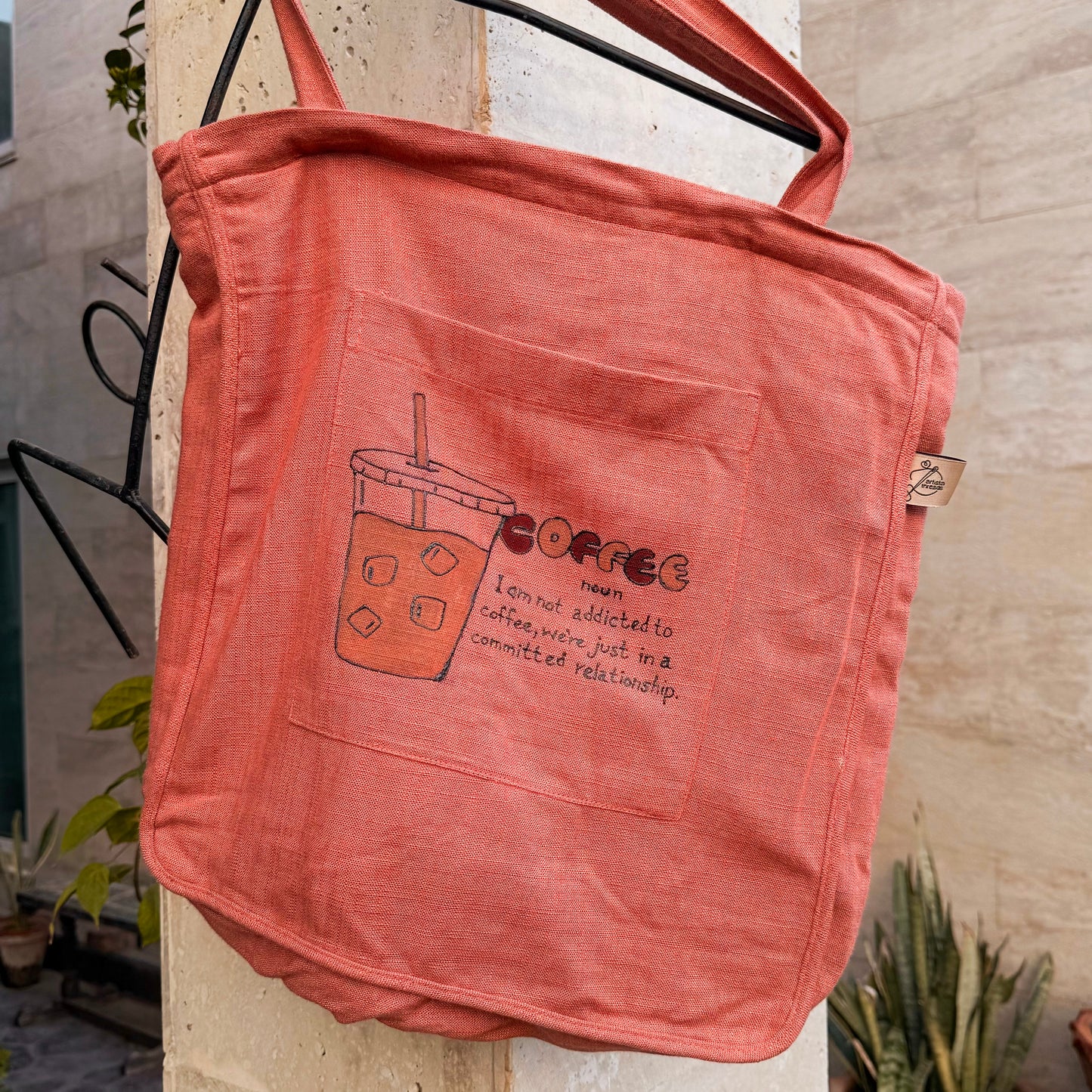 Coffee (Noun) Linen Tote Bag