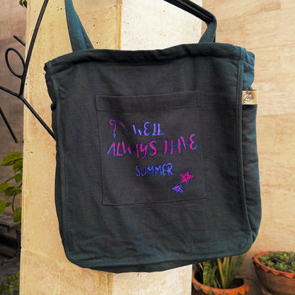 We'll always have Summer Linen Tote Bag (Sky Blue)